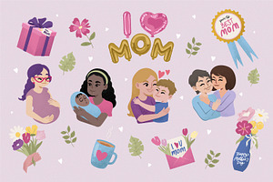Mother's Day Vector Illustration, a Seasonal Illustration by tomatstudio