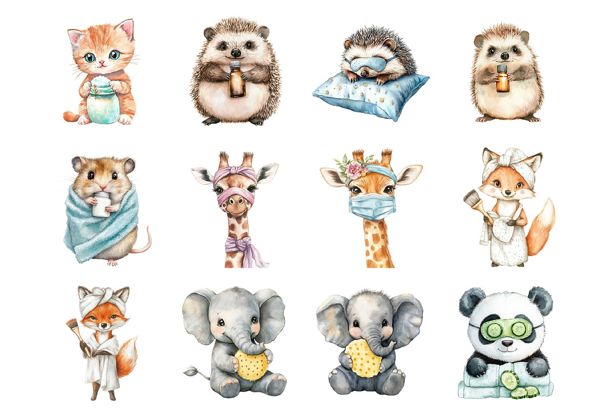 Beauty and Spa Essentials Cute Anima, an Illustration by Design Market (Photo 2 of 3)