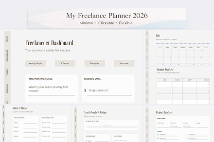 Freelancer Planner Canva Template, a Templates & Theme by ItsReksita Pattern