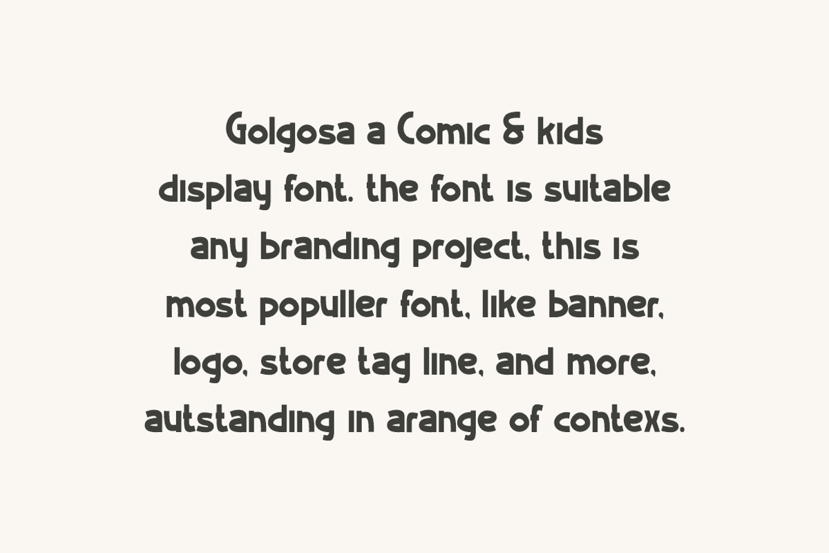 Golgosa - Comic & Kids Font, a Sans Serif Font by Iqsiart Studio (Photo 5 of 7)