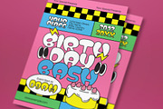 Pink Quirky Birthday Bash Flyer Set, a Flyer Template by graphicook (Thumbnail 2 of 3)