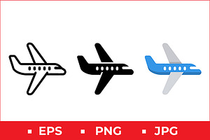 Airplane Travel Vector Art, a Solid Icon by Artonix