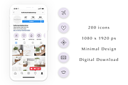 200 Instagram Story Highlight Covers, a Social Media Template by Blog&Glow (Thumbnail 4 of 4)