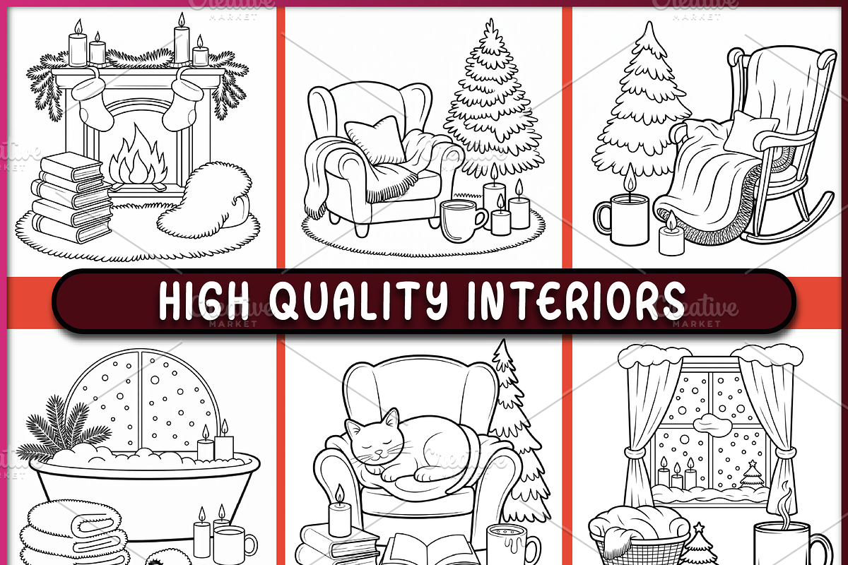 Aesthetic Christmas Homebody Colorin, a Seasonal Illustration by Ink Gallery (Photo 4 of 4)