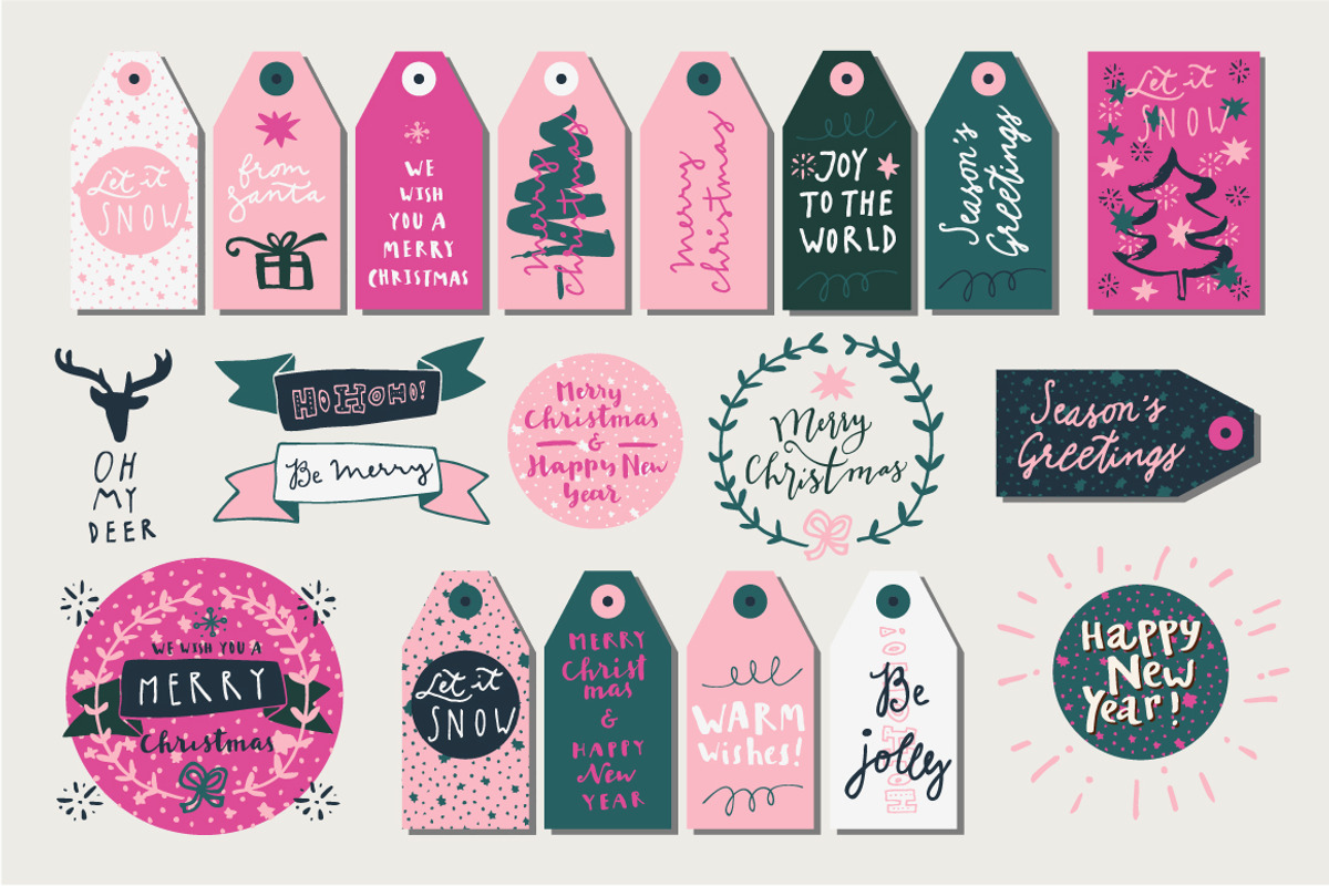 Christmas Gift Tags, a Decorative Illustration by Soulful Vectors