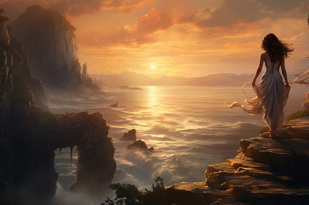 woman in a fairytale landscape, a Photo by Pictures for you!!!!!!!!!