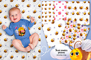 Watercolor Cute Bees, an Animal Illustration by KatBranchArt (Thumbnail 4 of 5)