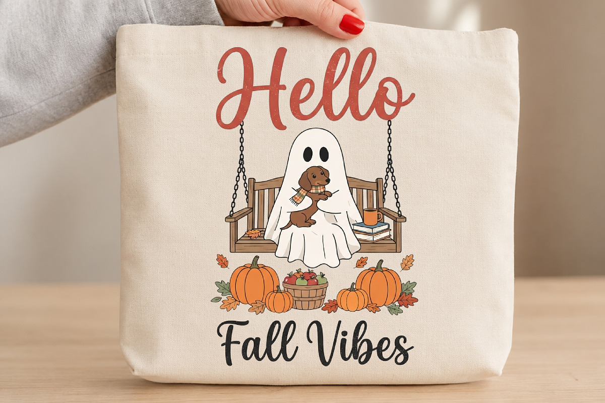 Hello Fall Vibes Ghost PNG, an Object Illustration by DreamCafeArt (Photo 3 of 7)