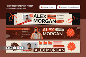 Modern Creator YouTube Banner, a Social Media Template by twinstd
