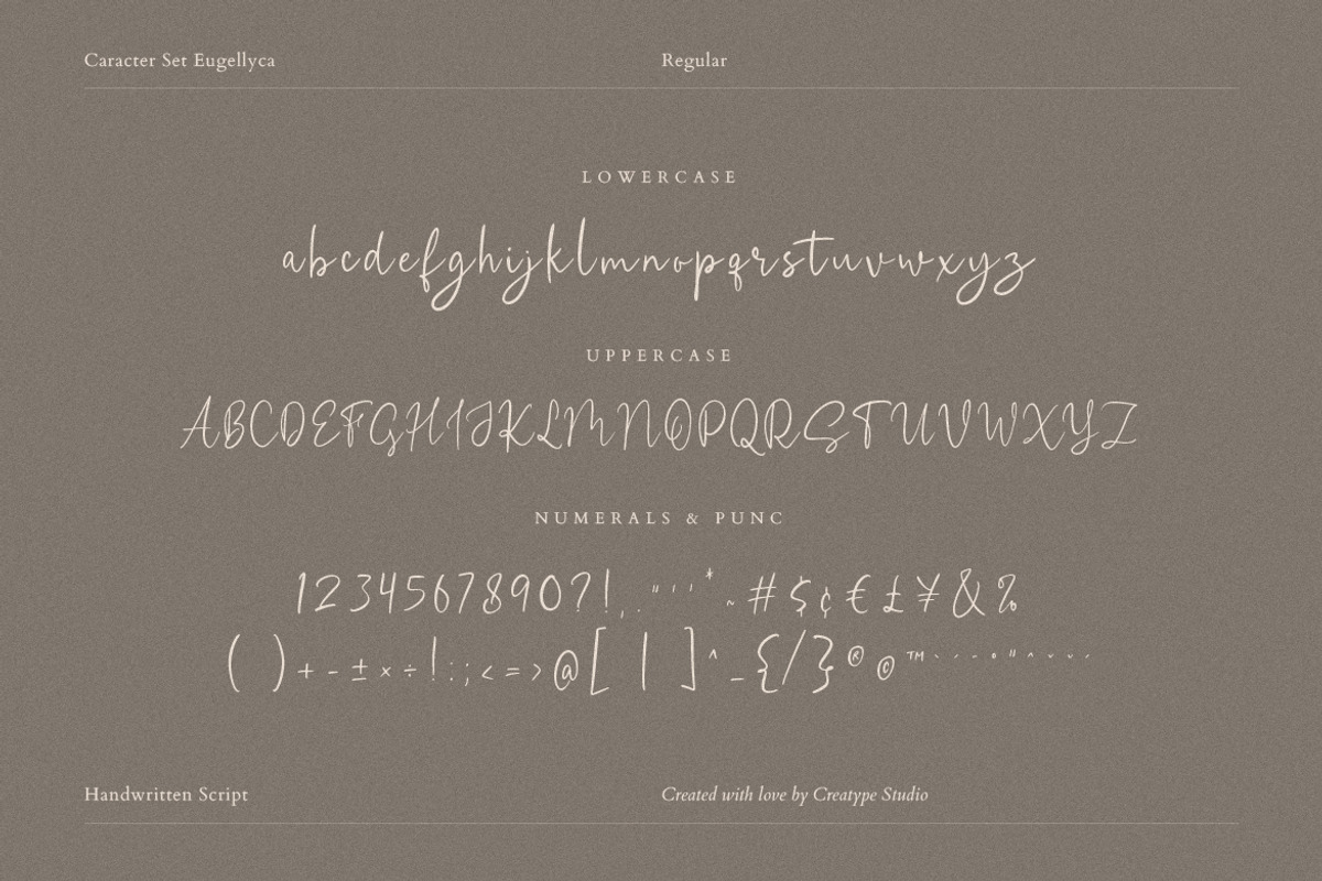 Eugellyca Handwritten Script, a Script Font by Creatype Studio (Photo 8 of 9)