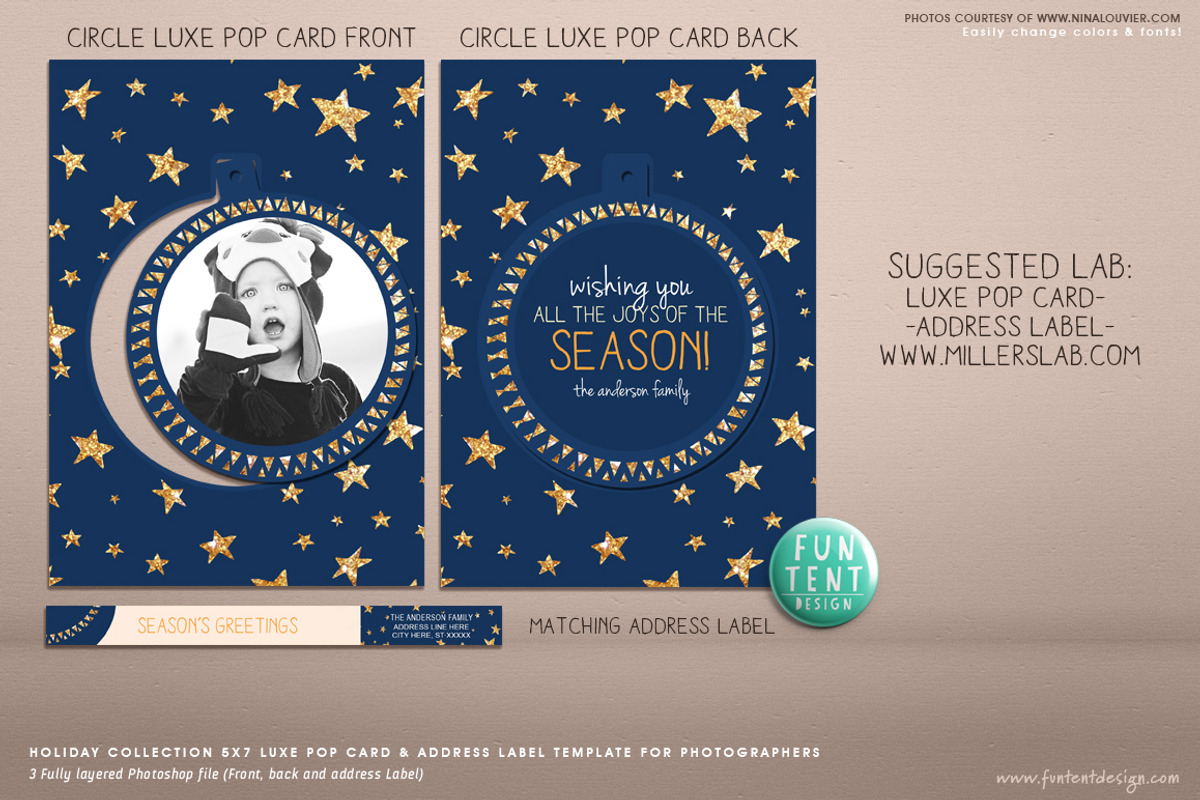 Holiday Wishing Joy Luxe Pop Card, a Card Template by FUN TENT DESIGN (Photo 2 of 2)