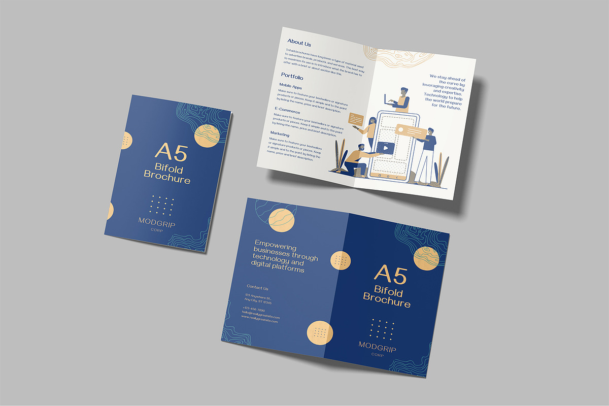 A5 Bifold Brochure Mockup