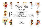 Kids profession flashcards, an Education Illustration by TukTuk Design (Thumbnail 5 of 5)