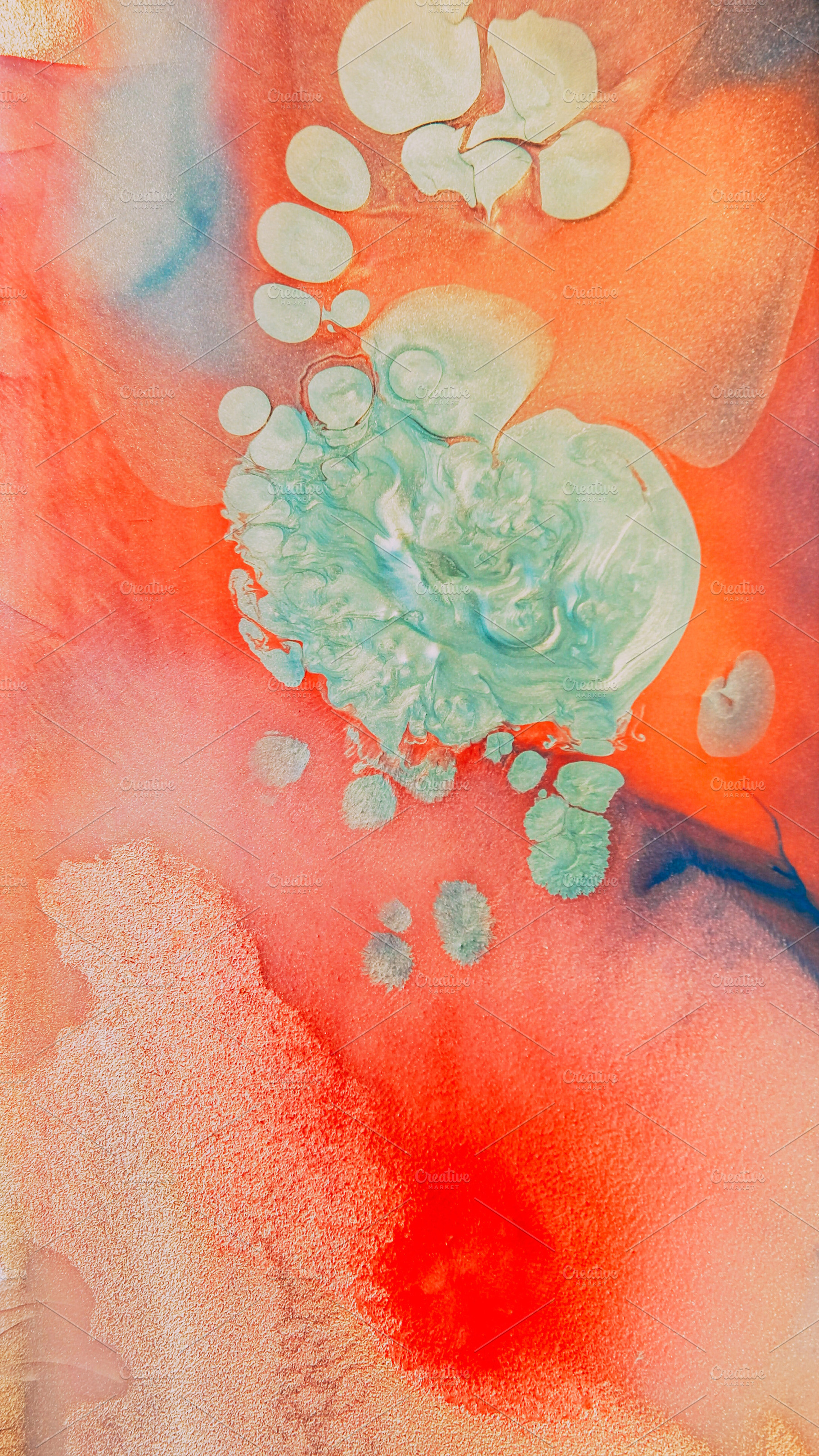 Paint drop ink mix in water red green glitter blot, a Background Photo by Photo Drive Studio