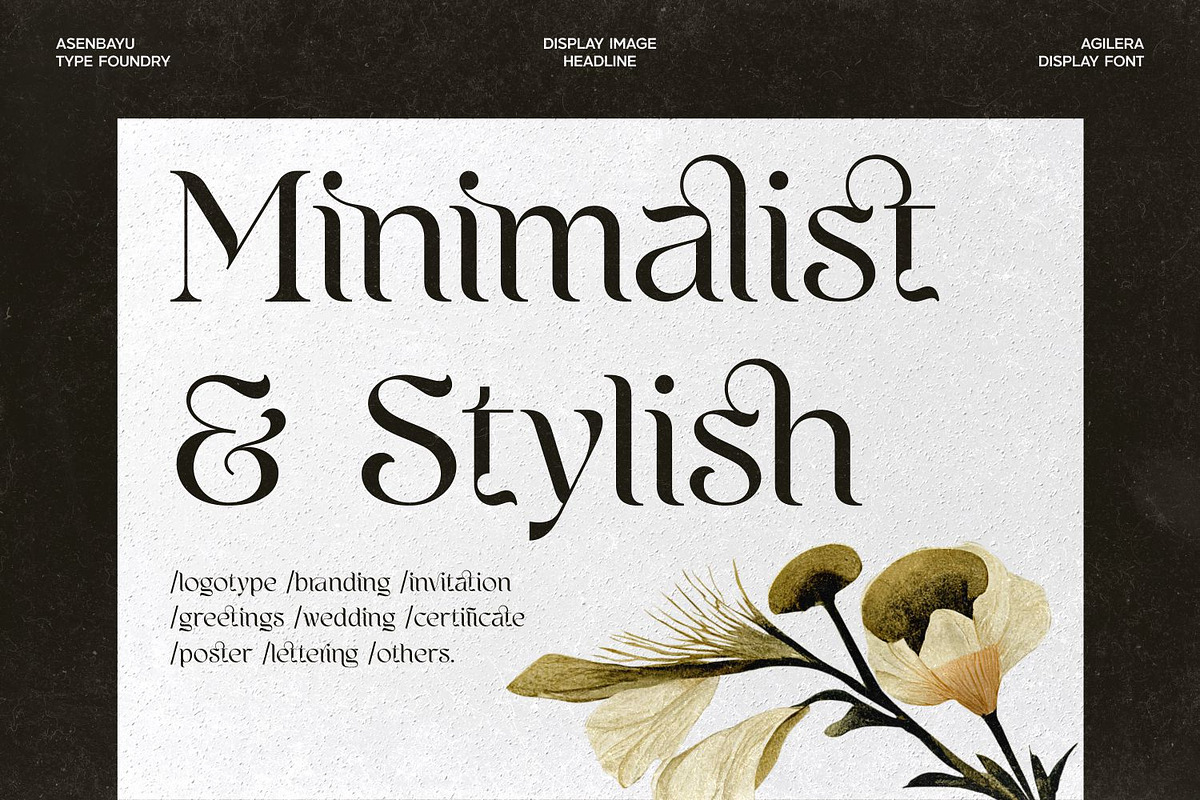 Agilera - Stylish Ligature Font, a Serif Font by Asenbayu (Photo 2 of 15)