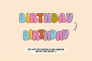 HIPPIE BIRTHDAY Balloon Font