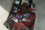 Blue irises and red roses, a Pattern Graphic by Matrioshka (Thumbnail 3 of 6)