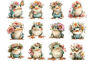 Whimsical Spring Frog Clipart, an Illustration by DreamArtGraphic (Thumbnail 2 of 5)