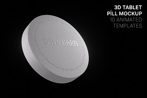 3D Tablet Pill Mockup