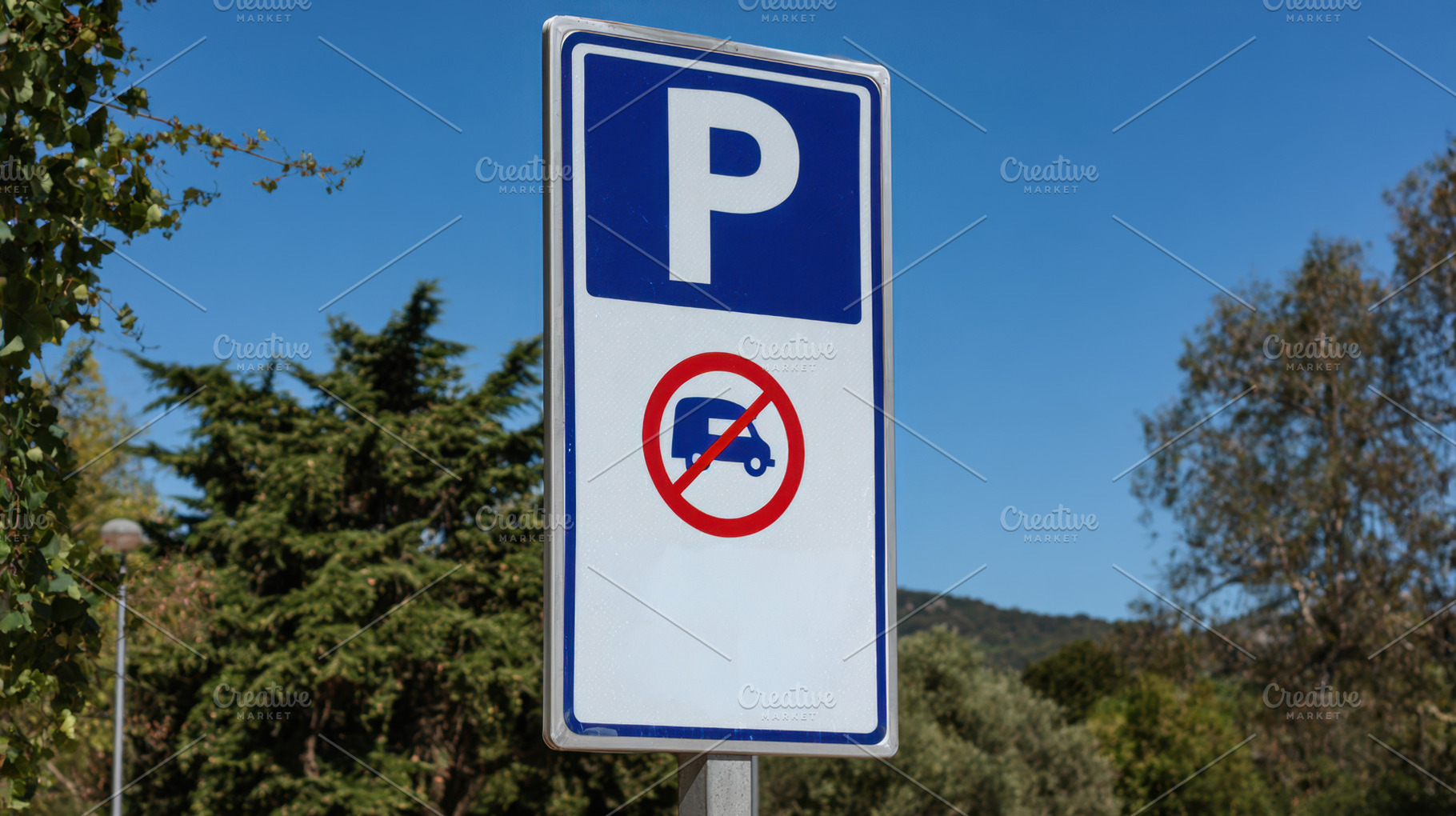 Parking sign with truck restriction, a Photo by Beautiful things