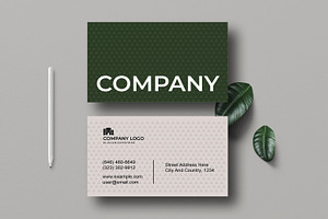 Minimal Green Business Card Layout, a Business Card Template by MightyDesign