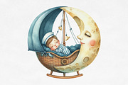 Cute Little Sailor Watercolor PNG, an Illustration by Designking (Thumbnail 4 of 4)