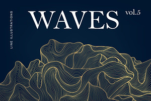 Waves Line Backgrounds vol.5, a Background Graphic by Marylia