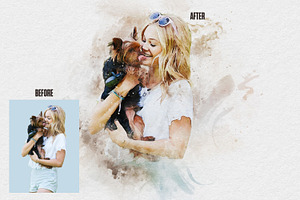 Pet Watercolor Art Photoshop Effect