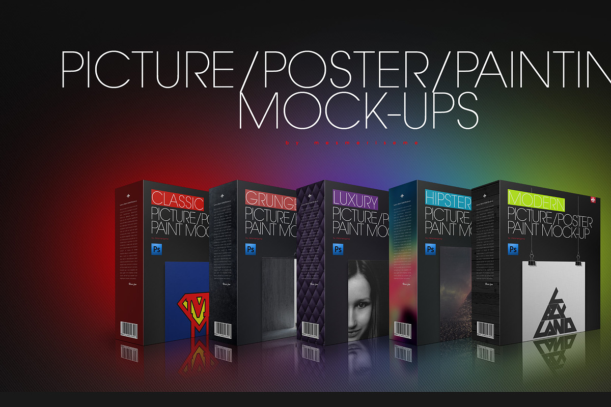 Picture/ Poster On 5 Stages Mock-up, a Product Mockup by Mocca Mockups Store (Photo 2 of 55)