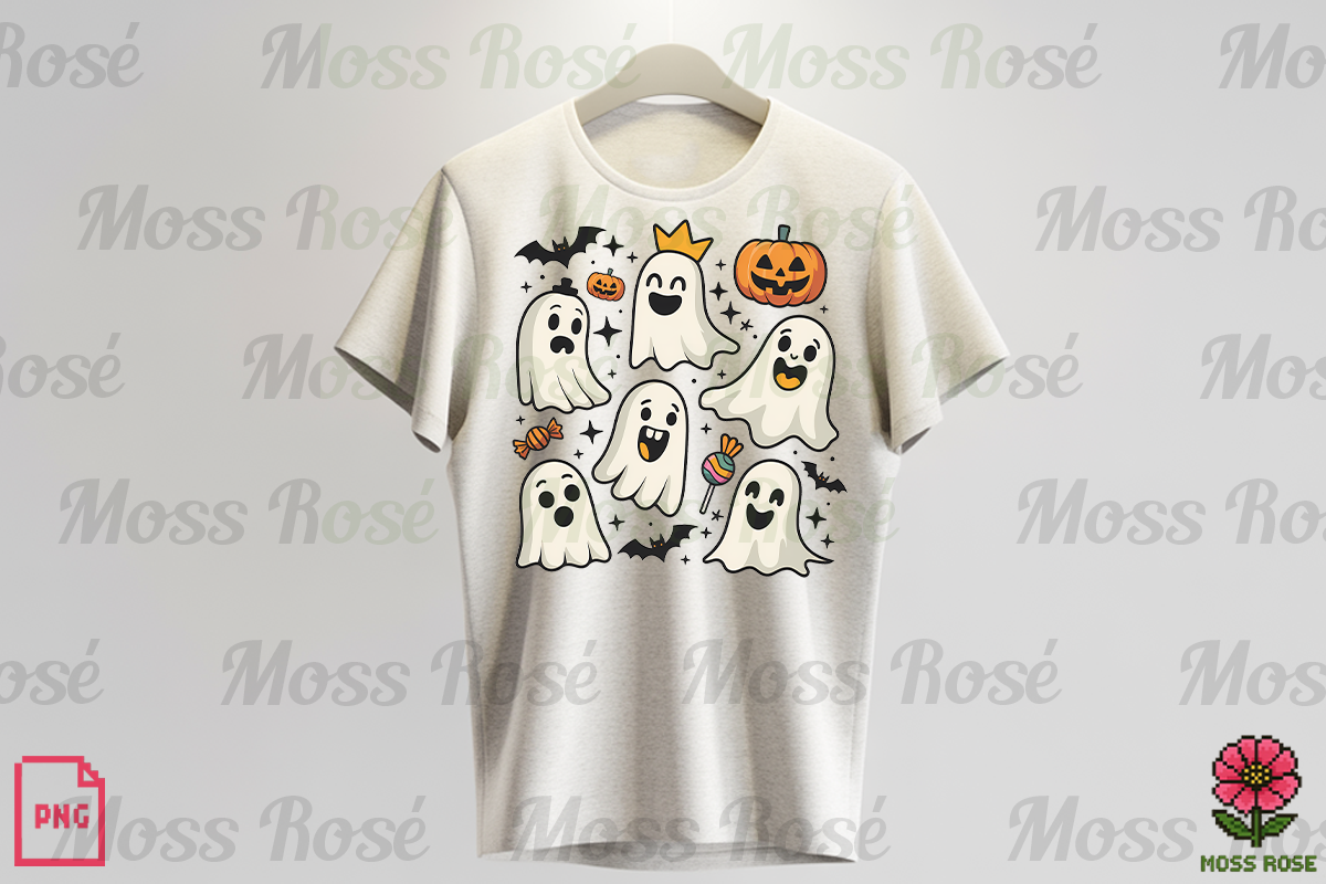 Cute Ghosts Halloween PNG Bundle, a Graphic by Moss Rose (Photo 3 of 3)