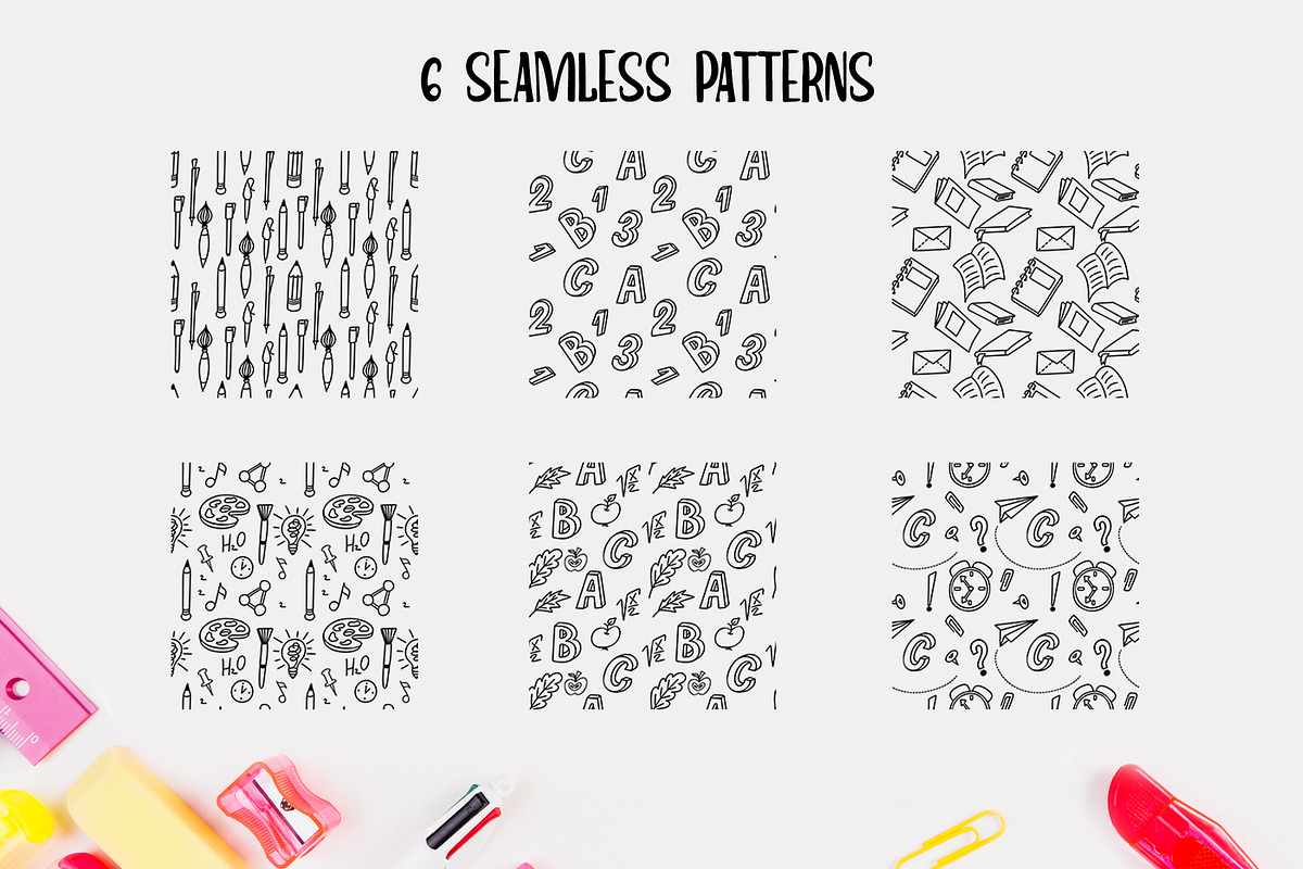 School days-clipart+lettering, an Education Illustration by Astarte_design (Photo 9 of 11)