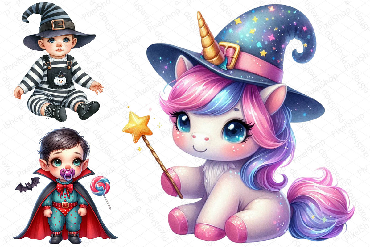 Halloween Baby Costume Clipart, an Illustration by DreamPrint404 (Photo 3 of 4)