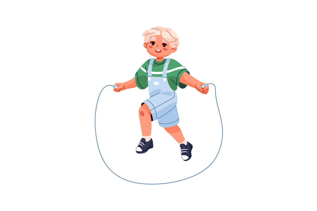 Children are jumping rope set, a Person Illustration by PaperTrident (Photo 4 of 4)