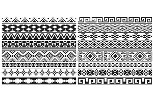 Mexican Aztec, Mayan Border Patterns