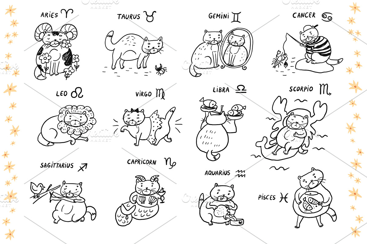Zodiac Cats, an Animal Illustration by GooseFrol (Photo 5 of 8)