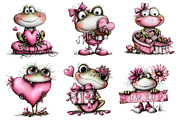 Valentine's Whimsical Frogs Clipart, an Illustration by Dream Creation (Thumbnail 3 of 8)
