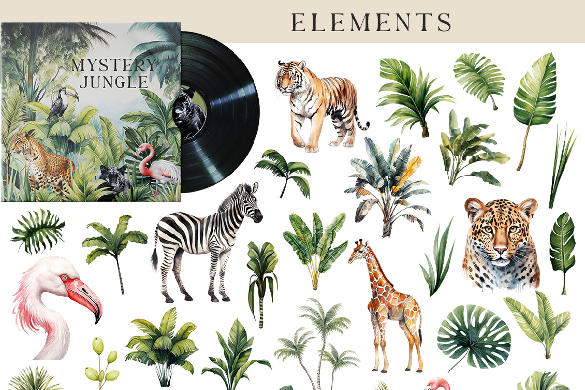 Tropical Jungle Watercolor Arts, an Object Graphic by Evgeniia (Photo 4 of 12)