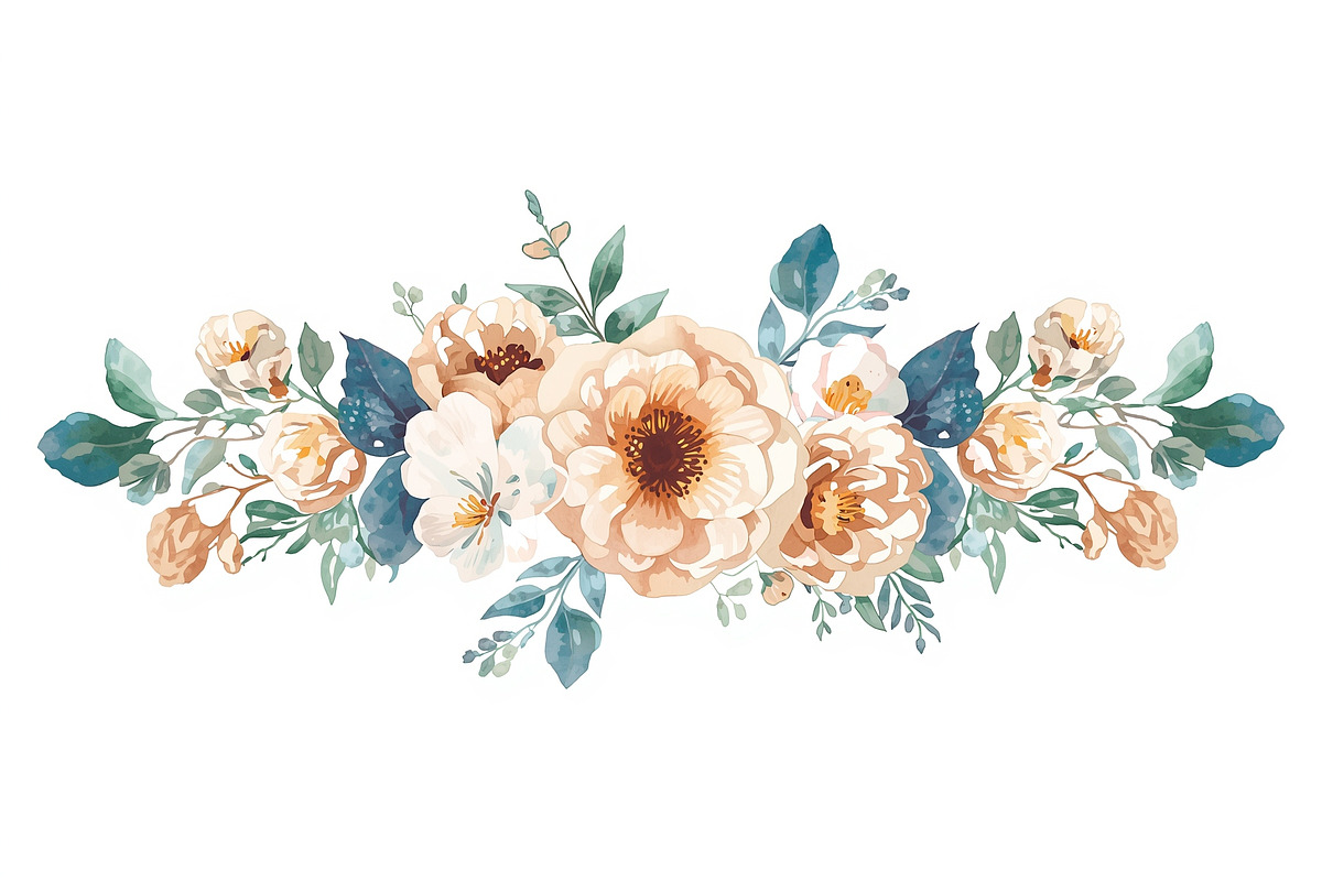 Rustic Orange Floral Set, an Illustration by Designer_Momina (Photo 9 of 16)