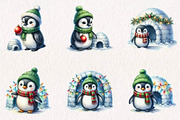 Watercolor Igloo Penguin Collection, a Seasonal Illustration by CreationArt (Thumbnail 4 of 7)