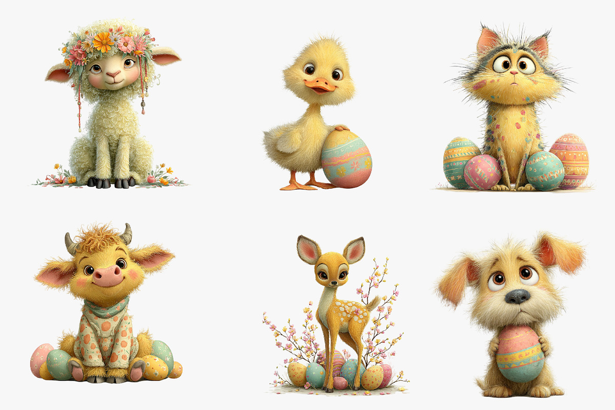 Whimsical baby easter animals clipar, an Illustration by CreationArt (Photo 3 of 5)