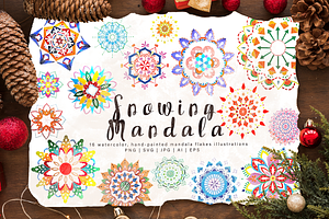 Snowing Mandala Illustrations