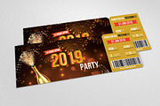 New Year Party Ticket Templates, an Invitation Template by Psd Templates (Thumbnail 2 of 3)