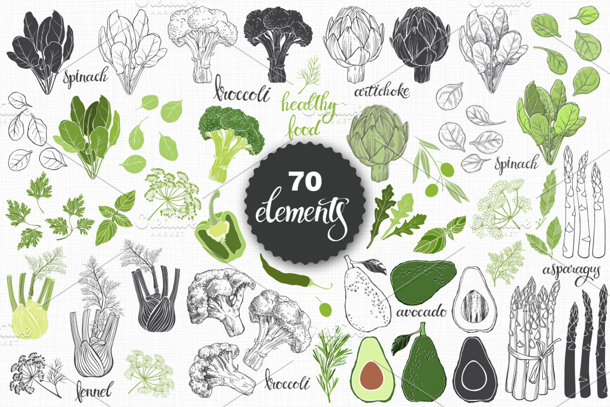 Vegetables and spices., a Food Illustration by maritime_m (Photo 2 of 6)