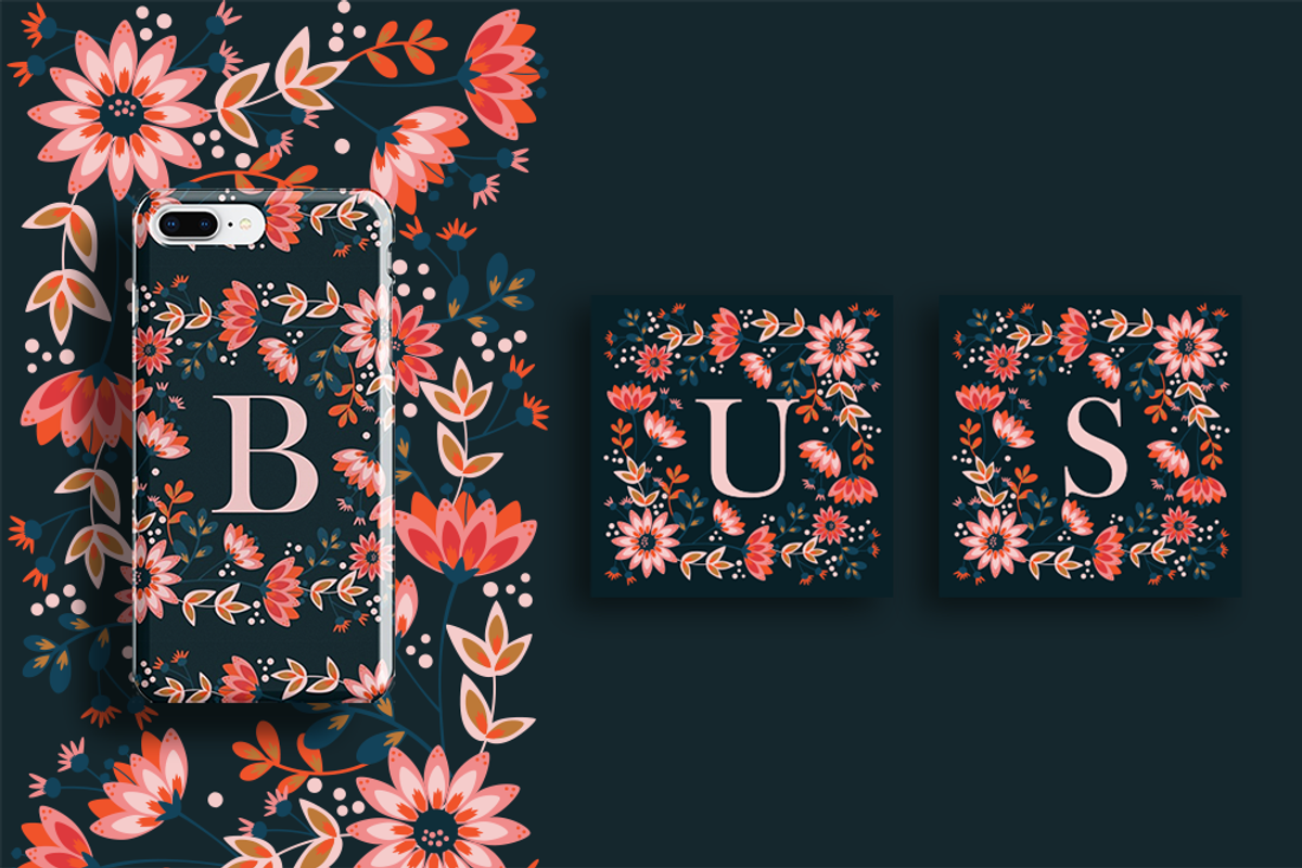 Sochi Floral Monograms, a Pattern Graphic by Werlang Paper (Photo 4 of 5)