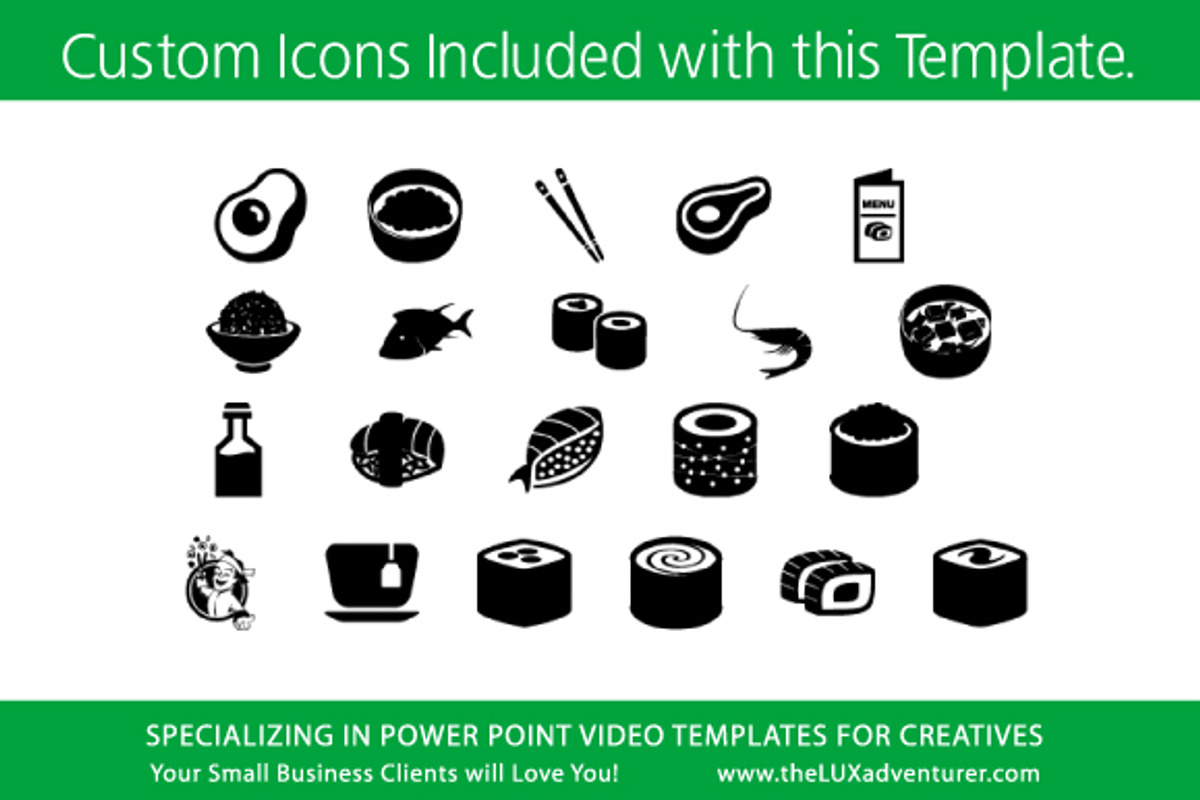 Sushi Restaurant Power Point Video, a Presentation Template by Kathy Green Design (Photo 4 of 5)