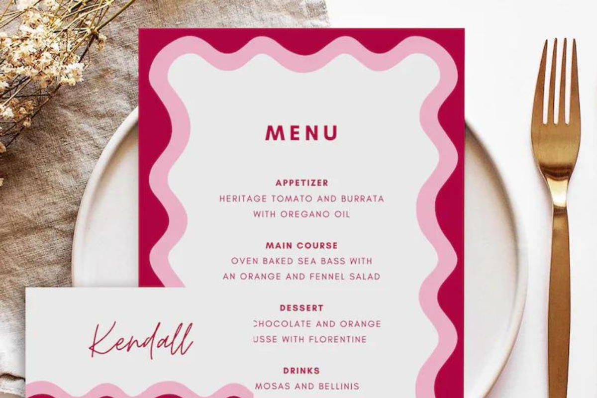 Pink Waves Menu Template, a Stationery Template by ForeverPrint (Photo 12 of 12)
