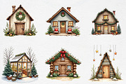 Christmas Funny House Clipart, an Illustration by CrexoraLab (Thumbnail 2 of 5)