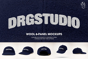 Wool 6-Panel Hat Cap Mockup