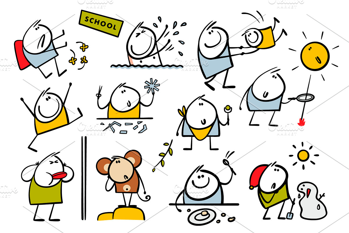 Cartoon children set 1., a Person Illustration by eka panova (Photo 2 of 6)