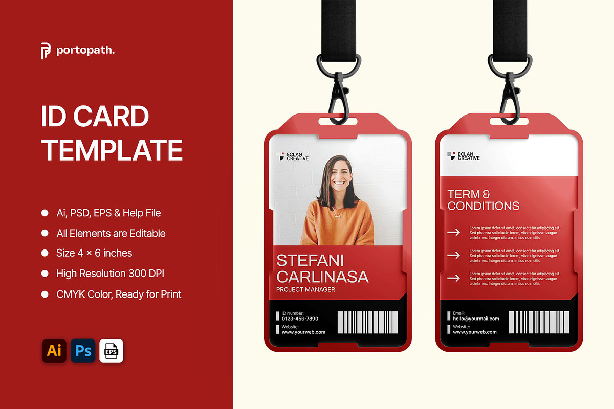 ID Card Template, a Card Template by Portocraft (Photo 1 of 2)